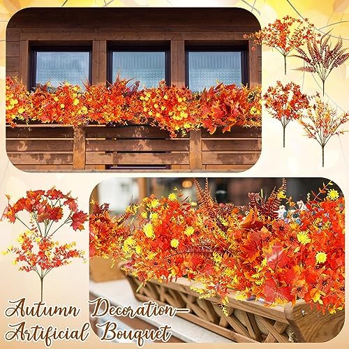30 Bundles Artificial Fall Flowers Leaves for Autumn Decor