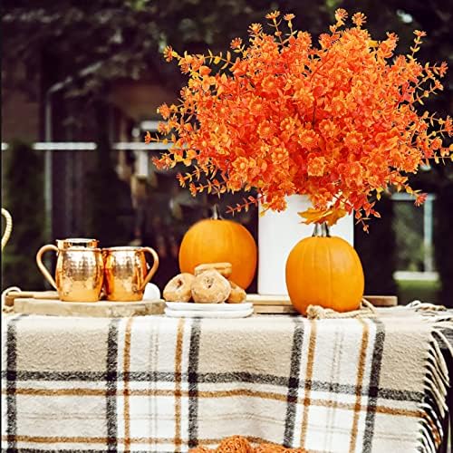Agusbagli 10Pcs Artificial Fall Flowers Outdoor UV Resistant