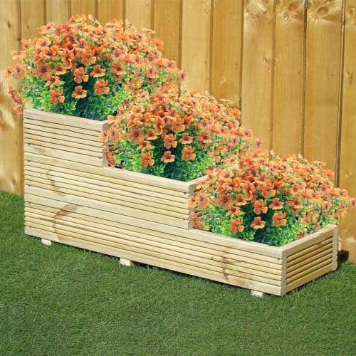 20 Bundles Artificial Orange Red Outdoor Flowers