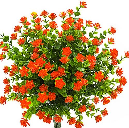 Grunyia Artificial Flowers Orange Red Outdoor Decor