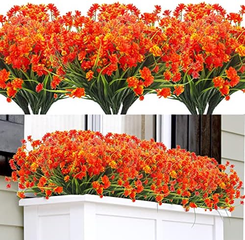 Grunyia Artificial Daffodils 12 Bundles UV Resistant Home Decor