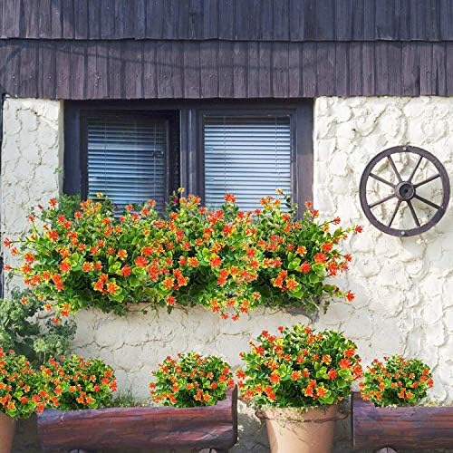 Artificial Flowers 6 Bundles Fake Bushes for Farmhouse Decor