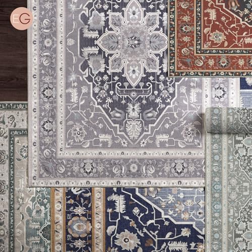 EVERGRACE Faux Wool Area Rug 2x6 Taupe Gray 1