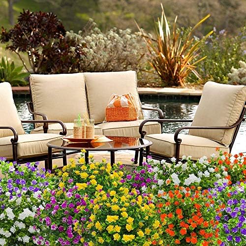 Artificial Flowers 6 Bundles Fake Bushes for Farmhouse Decor