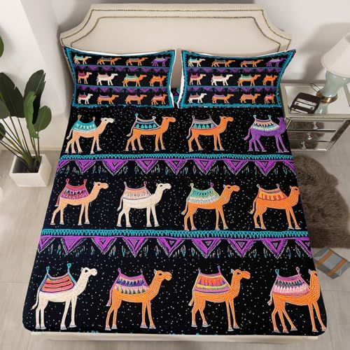 Homewish Boho Tribal Twin Sheet Set with Pillowcase