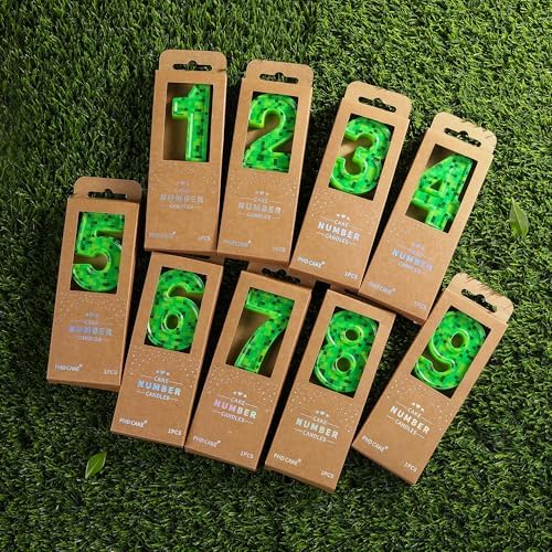PHD CAKE 276 Inch Number 9 Pixel Green Birthday Candle