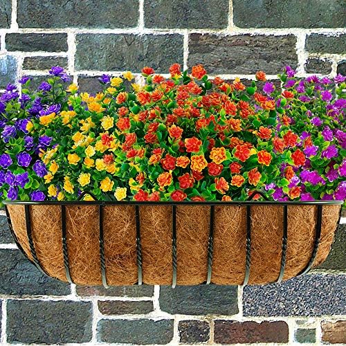 TEMCHY Artificial Boxwood Shrubs Orange Red