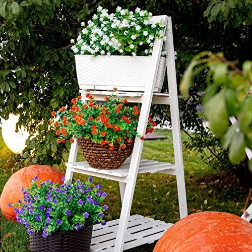 AXYLEX Red Orange Artificial Flowers Outdoor Decoration