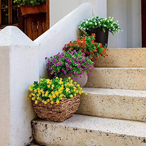 DRT DERUITAI Artificial Flowers Outdoor Orange Red