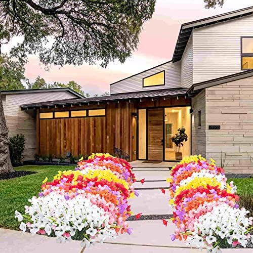 Grunyia 20 Bundles Artificial Flowers Outdoor Decor Orange
