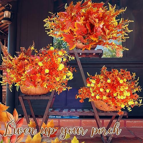 30 Bundles Artificial Fall Flowers Leaves for Autumn Decor
