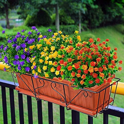 TEMCHY Artificial Boxwood Shrubs Orange Red