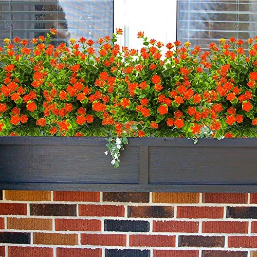 Grunyia Artificial Flowers Orange Red Outdoor Decor